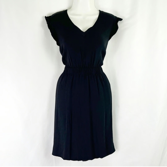 Kate Spade Luxury Fluid Crepe Frilly Ruffle Sleeve V Neck Mini Dress US 8 - Picture 2 of 8